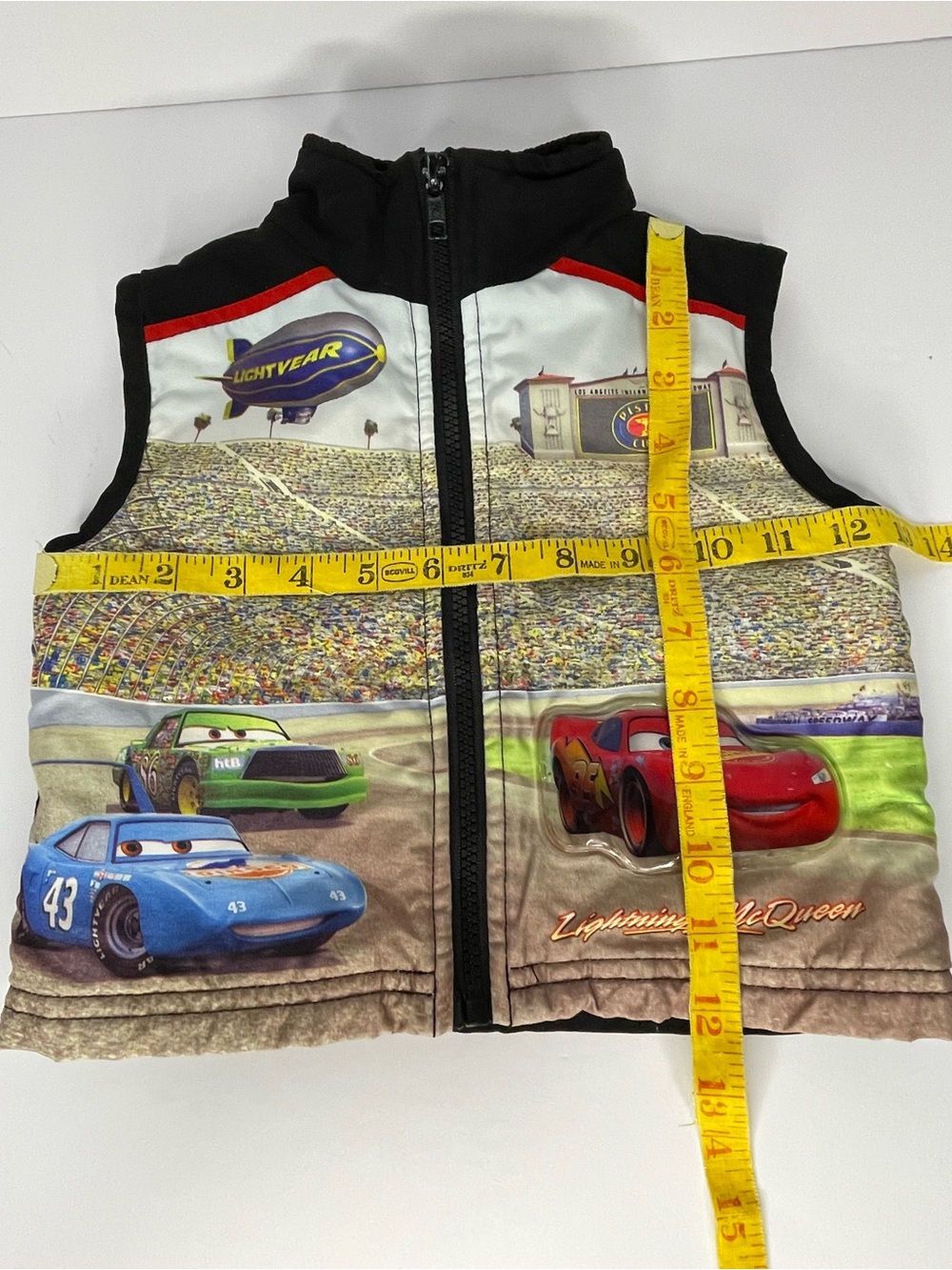 Vintage Disney Pixar Cars Piston Cup Puffer Vest Size 12 Months - Picture 15 of 16